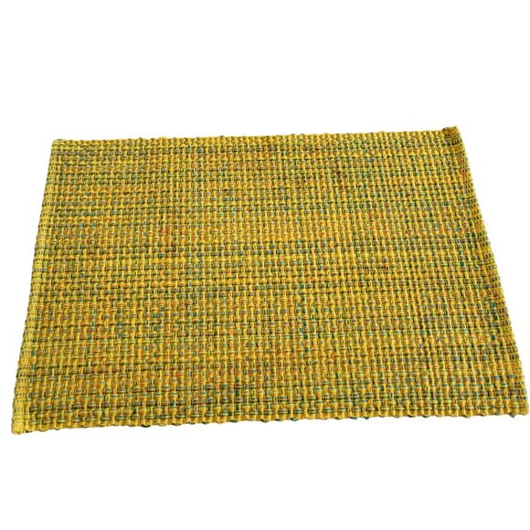 Pier 1 Yellow Orange Blue Weave 20 x 13 inch rectangular placemats |  Set of 6 - Picture 1 of 8